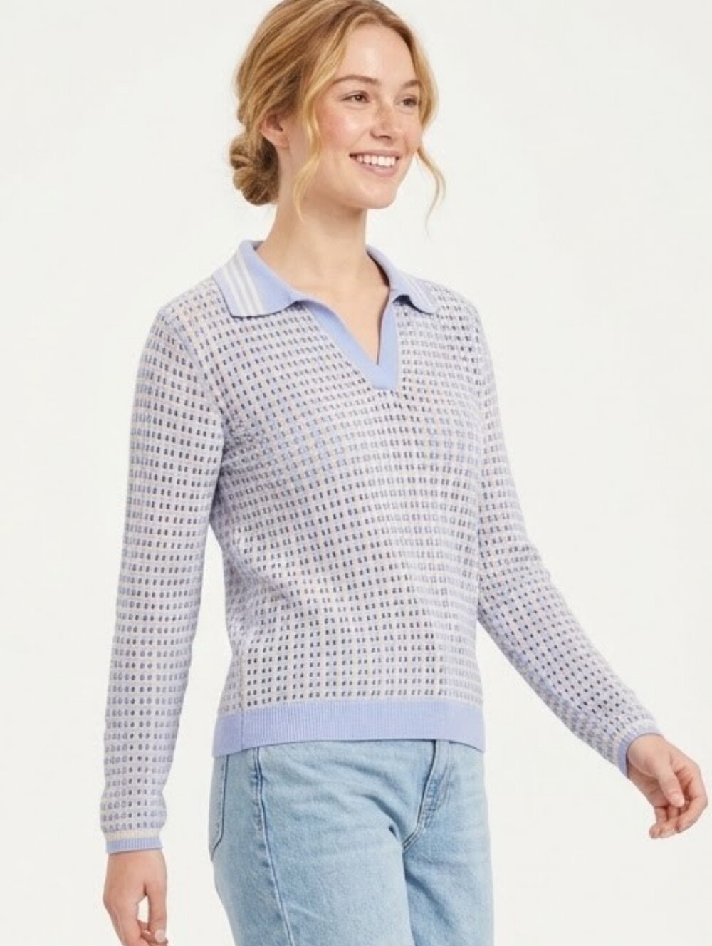 V-Neck Polo Knit Sweater